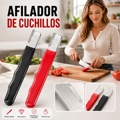 【2 pieza】Afilador de cuchillos portátil y rápido para tijeras de jardín, cuchillos de cocina y raspadores.