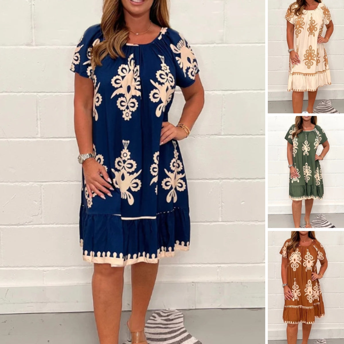 💕💕【S-4XL】Vestido casual de verano con estampado étnico: ¡estilo y comodidad en un solo diseño!