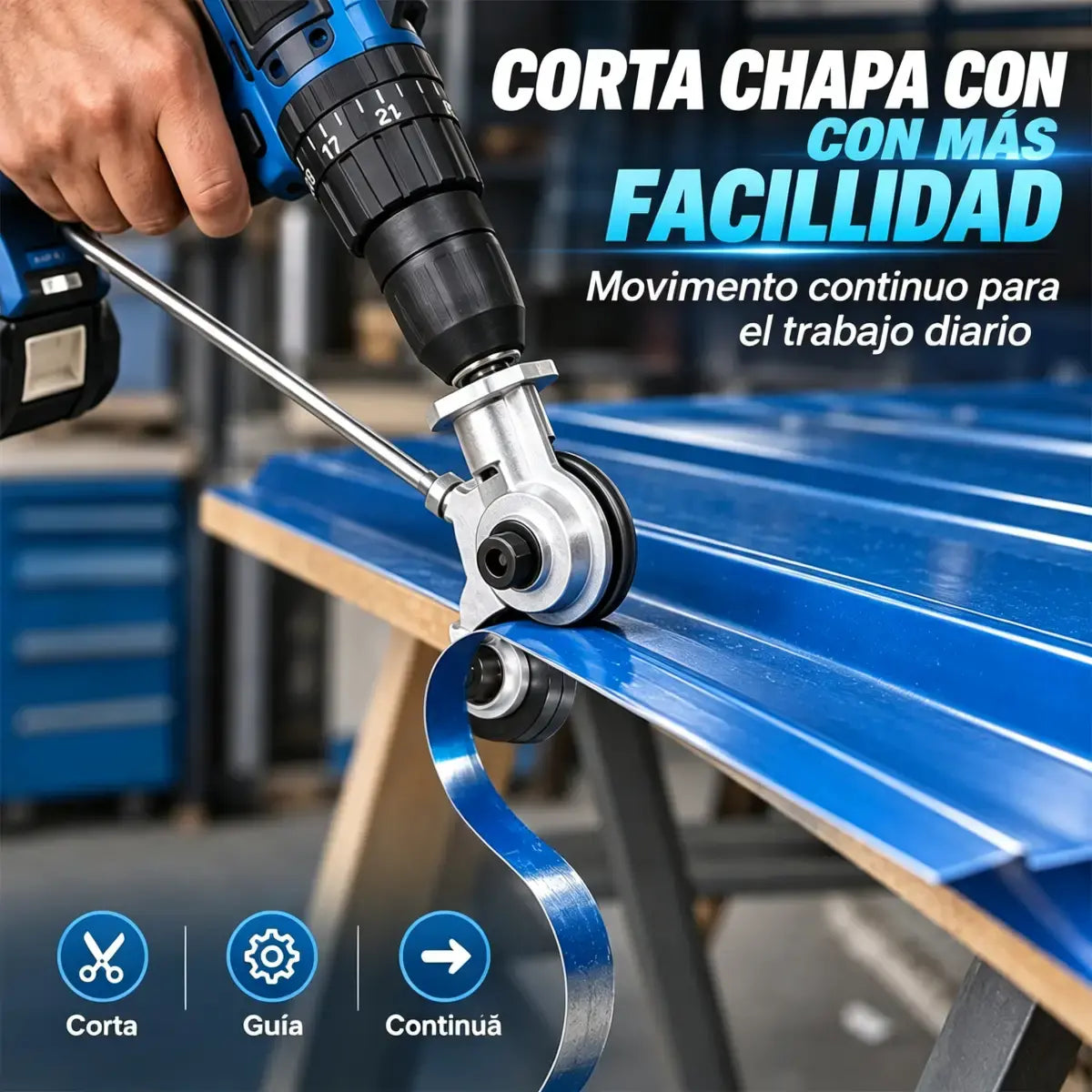 🔧⚡ Adaptador Cortador de Chapa para Taladro | Accesorio de Corte para Metal y Láminas de Hierro DIY