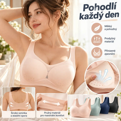 🏆【2 sady po 6 kusech】720 Kč【40-120KG】2026, Bezešvá push-up podprsenka z ledového hedvábí