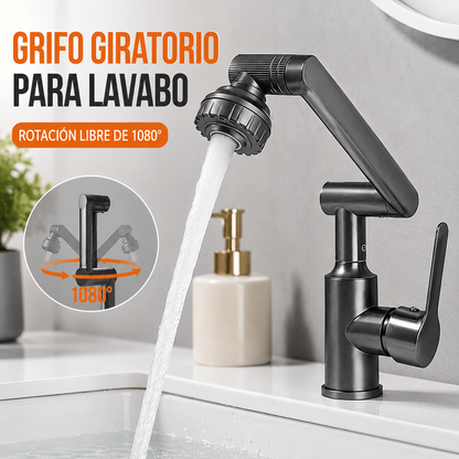 💦Grifo de lavabo universal regulable, rotación de 1080°.