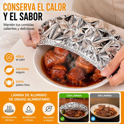 【50piezas】Cubierta térmica de papel de aluminio apto para alimentos