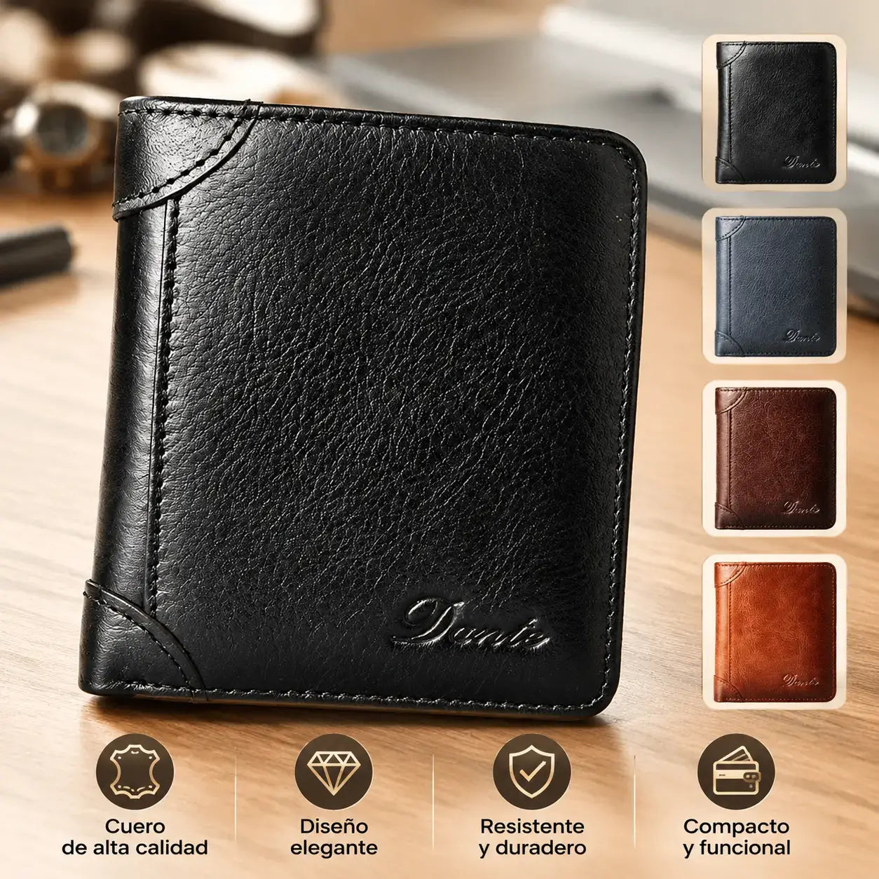 👝✨ Nueva cartera antirrobo de cuero genuino para hombre