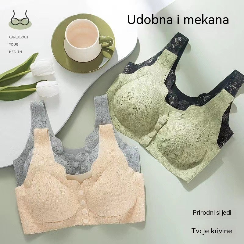 【M-4XL】【 Pakiranje od 5 dijelova】Ženski grudnjak bez žice s prednjim gumbima【40-100 kg】