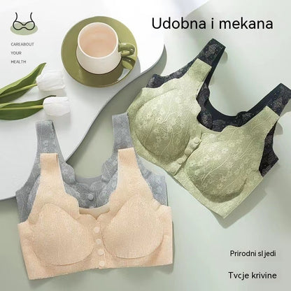 【M-4XL】【 Pakiranje od 5 dijelova】Ženski grudnjak bez žice s prednjim gumbima【40-100 kg】