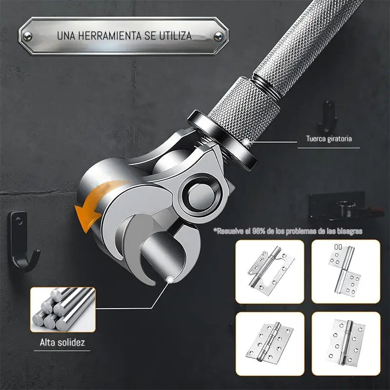 ⚙️🛠️🔩Tornillos para ajustar la holgura de la puerta, llaves ajustables y herramientas profesionales para ajustar las bisagras.