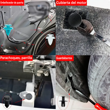 🚗 Kit de 500 Grapas para Coche – Clips Universales de Nylon para Paneles y Tapizados