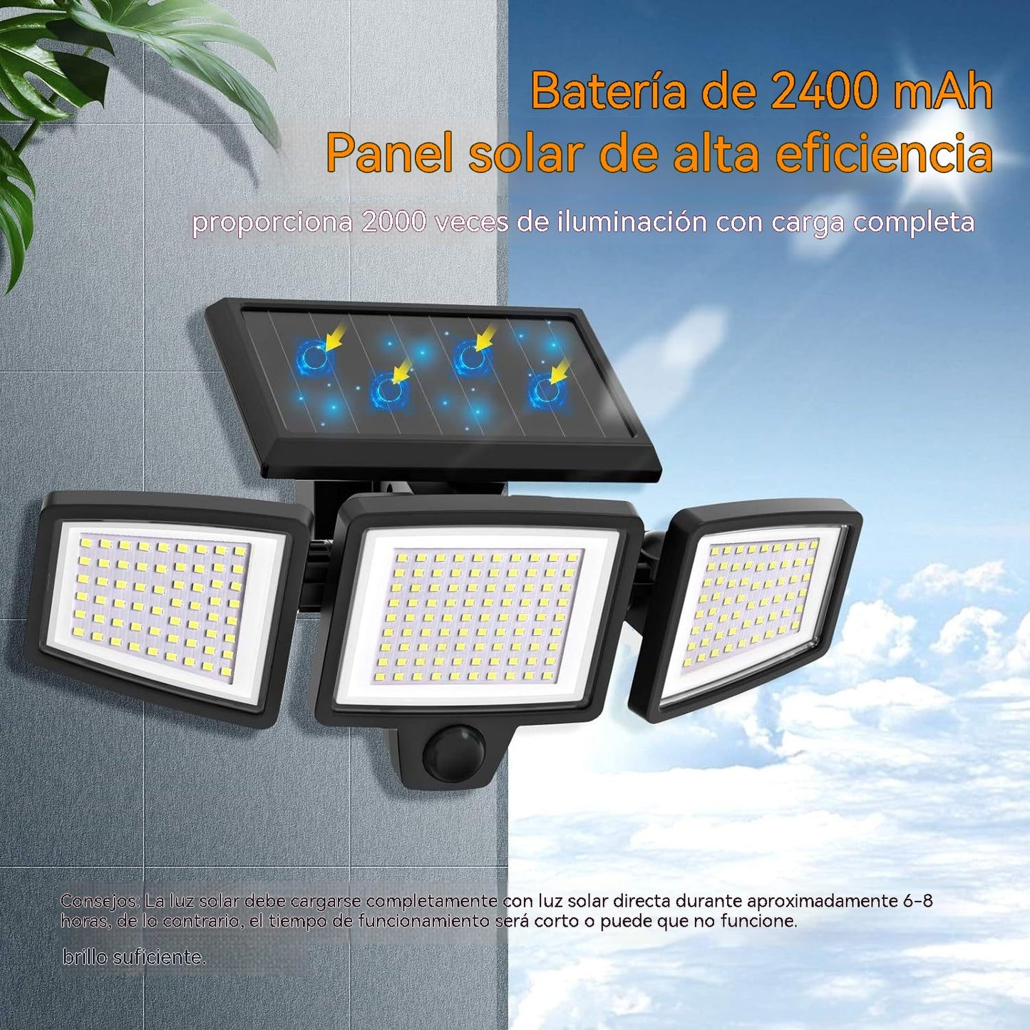 Lámpara solar de exterior con mando a distancia