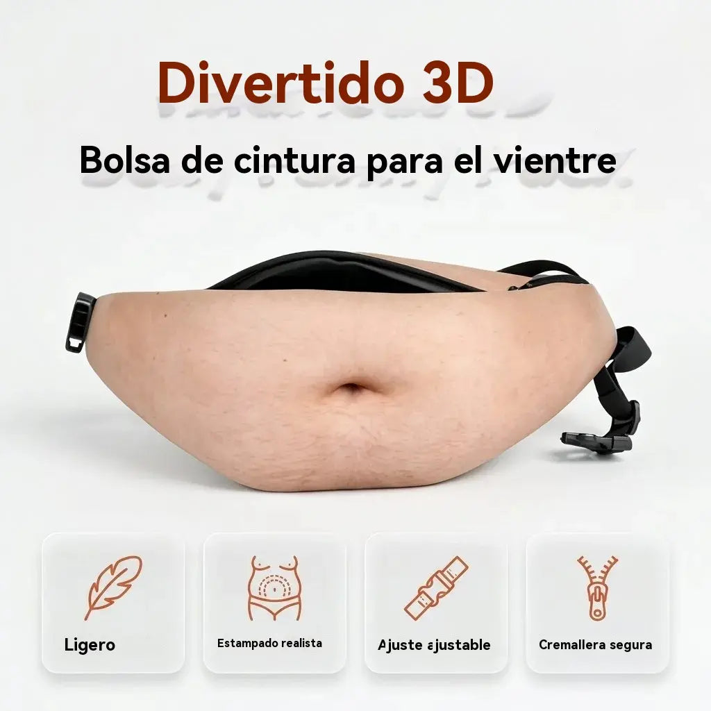 😂🎒 Riñonera con Barriga Falsa | Bolsa Divertida con Diseño de Gran Barriga Realista
