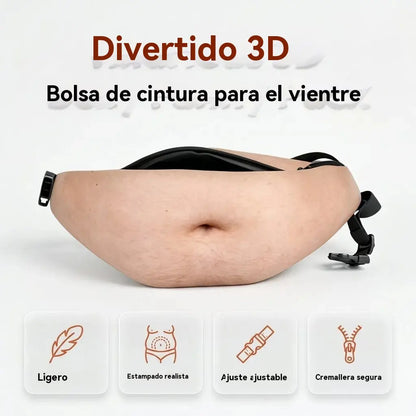 😂🎒 Riñonera con Barriga Falsa | Bolsa Divertida con Diseño de Gran Barriga Realista