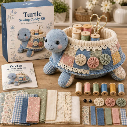 🧵 DIY sada na ušití patchworkového organizéru na šití s motivem zvířátek 🎨