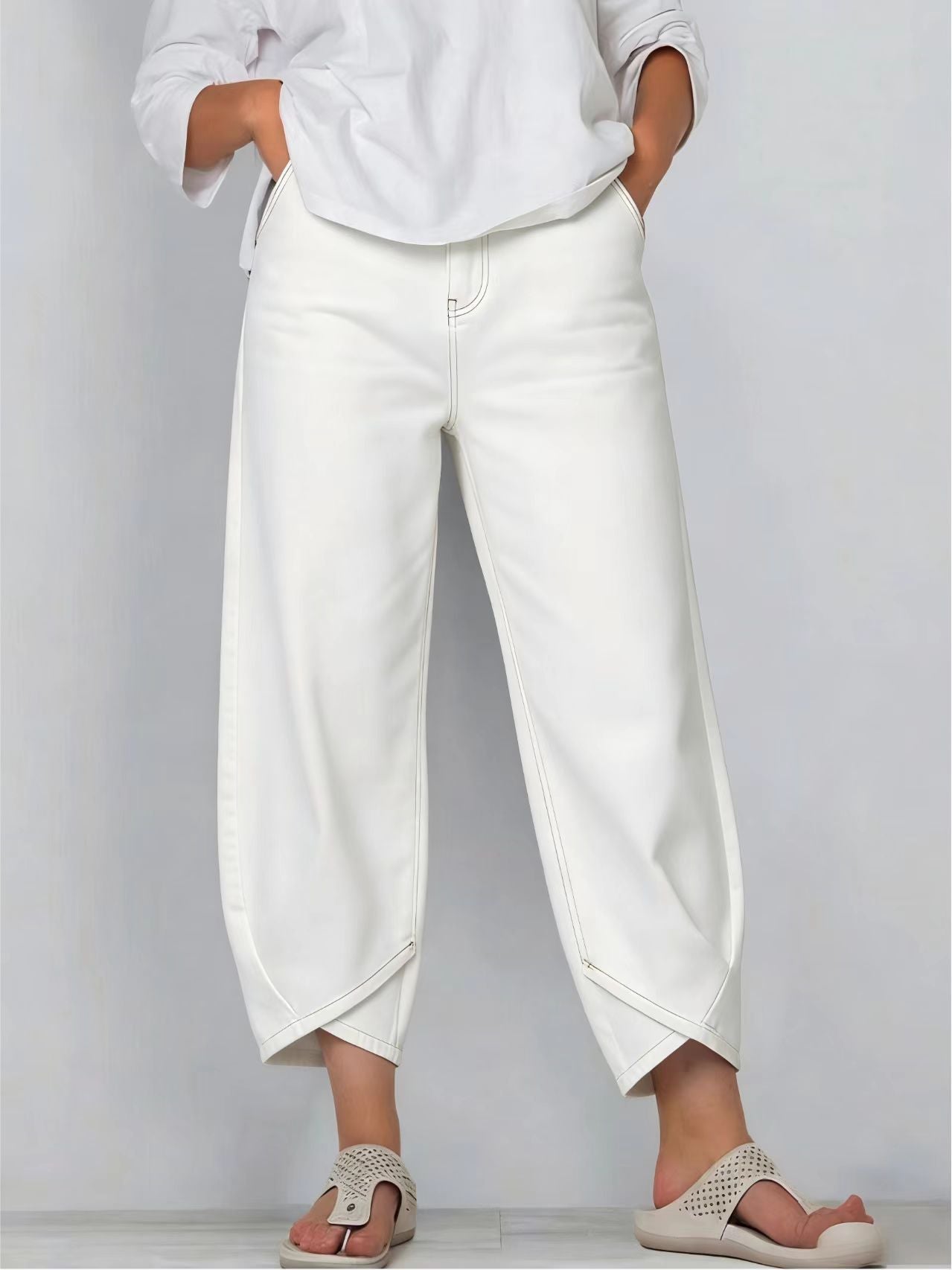 🔥Oferta especial de novedades: jeans casuales de pierna ancha para mujer.