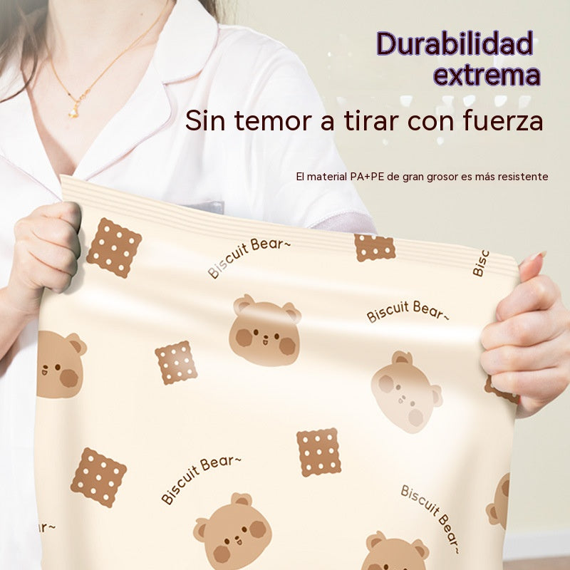 【 5 artículos por 28 euros 】 Bolsa de almacenamiento al vacío grande y compresible: no requiere bomba, es a prueba de fugas e ideal para ahorrar espacio en maletas y en casa