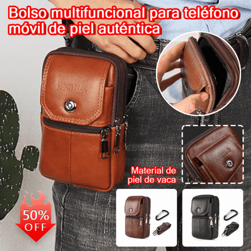 🔥 Bolso portátil para teléfono con diseño híbrido (crossbody y bandolera) para hombre