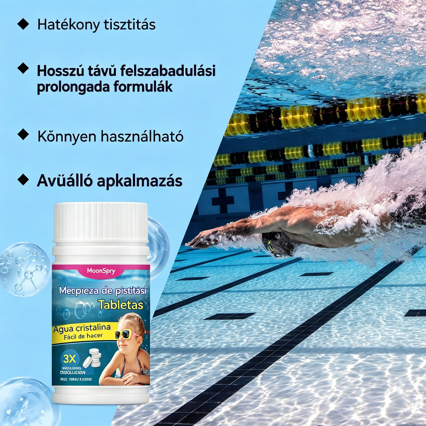 🔥【Vásárolj 1-t, kapsz 1-t ingyen】🏊‍♀️💧Medencetisztító tabletták a tiszta, átlátszó vízért.