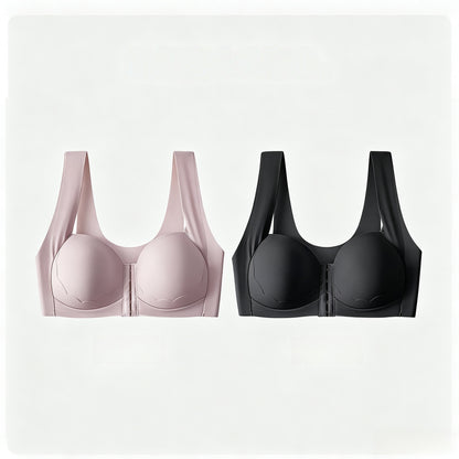 【Juego de 2 piezas】[S-2XL】Sujetador de tallas grandes para mujer, con efecto *push-up* y reductor, que ofrece una gran sujeción y copas moldeadas sin costuras【40-90kg】