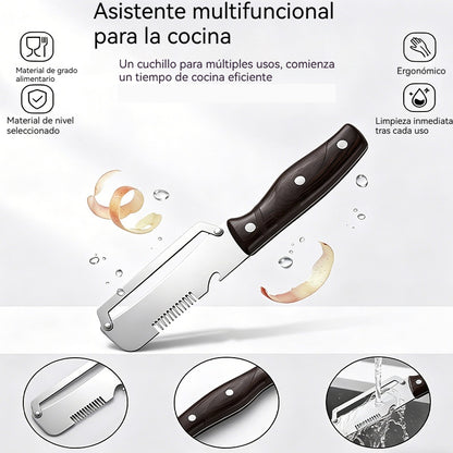 🔥3 artículos por solo 24 euros🧅🔪 Pelador de cocina multifuncional 3 en 1: ¡Pela, corta y abre tapones de botellas!