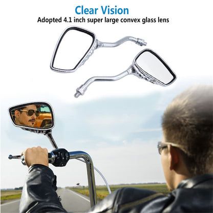 💀🏍️🔍【1 par】🔥Espejo retrovisor de motocicleta con mano fantasma galvanizada, accesorio de seguridad en la conducción, universal para motocicletas y vehículos eléctricos.