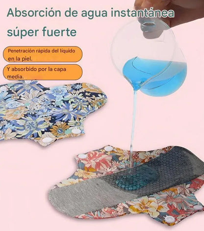 【5 piezas】Almohadilla antibacteriana de algodón y grafeno lavable