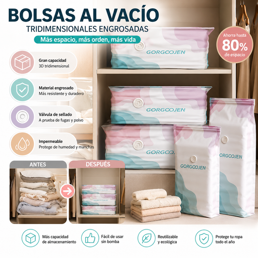 🧳 5 artículos por 27 euros 💨 Bolsa de almacenamiento al vacío grande y compresible: no requiere bomba, es a prueba de fugas e ideal para ahorrar espacio en maletas y en casa ✈️
