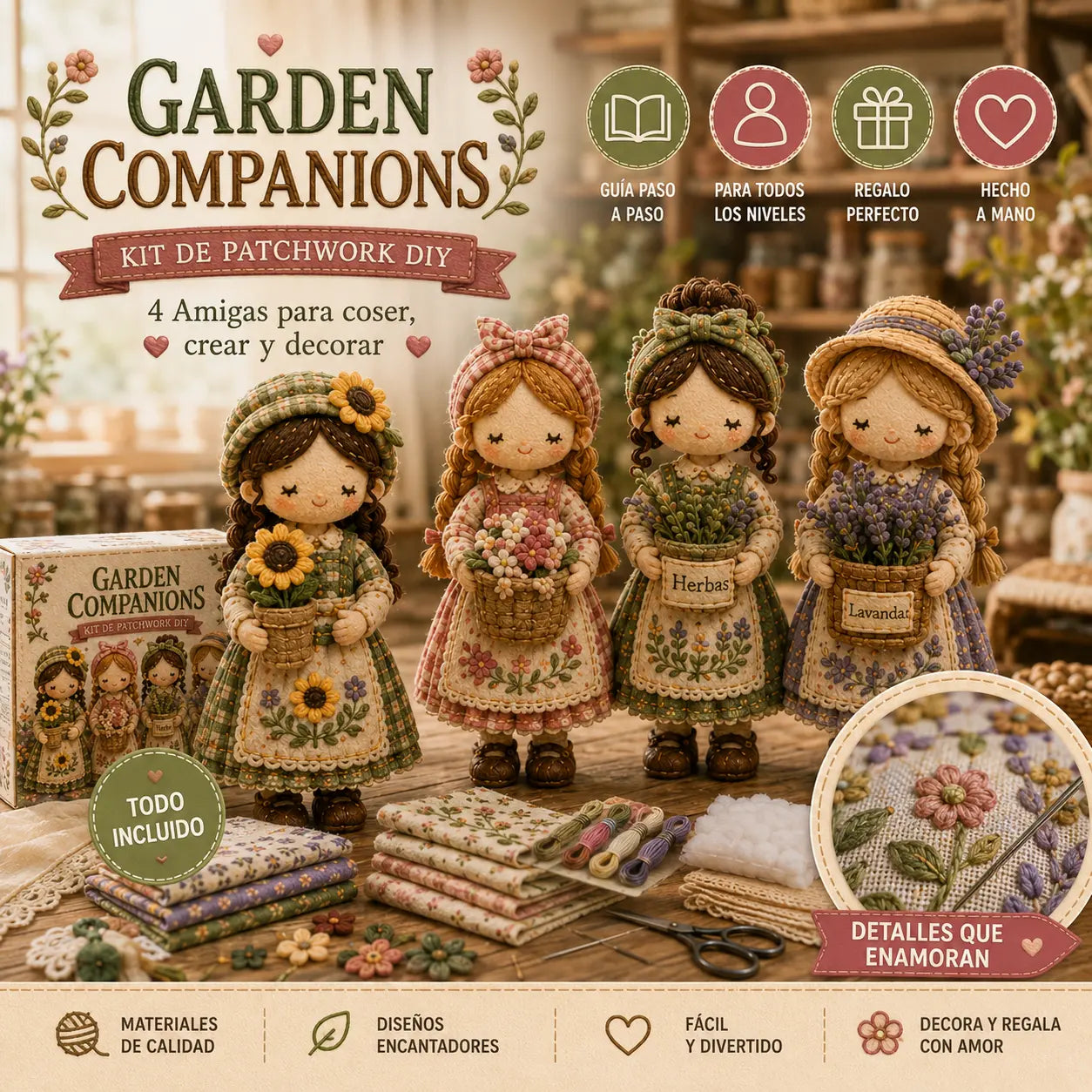 🎁Último día: ¡Disfruta de un 49% de descuento! 🧵 Kit de patchwork para armar en miniatura de la serie Mundo en miniatura.