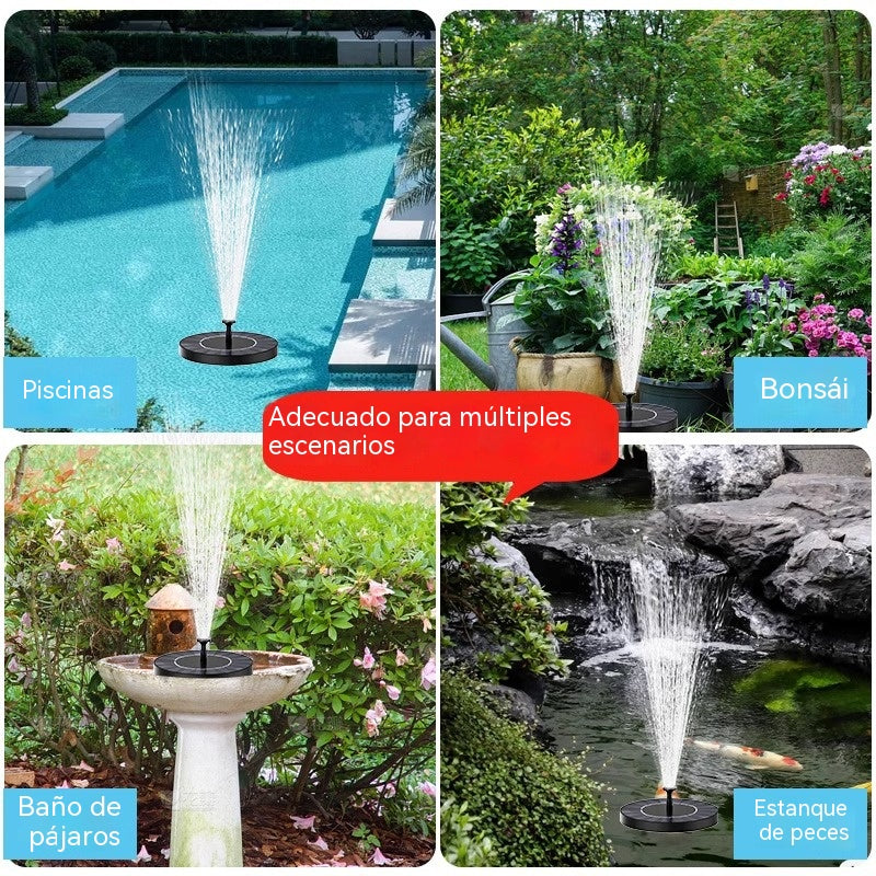 【Diámetro 13 cm】💥Fuente de agua alimentada por energía solar