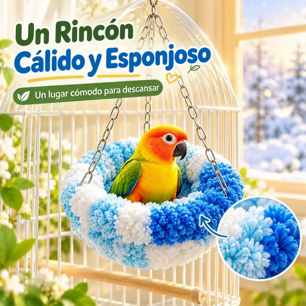 🔥Compra 1 y llévate 1 gratis🔥2 piezas 26 euros!🌿 Cama colgante suave para pájaros con interior de felpa para jaulas de aves pequeñas