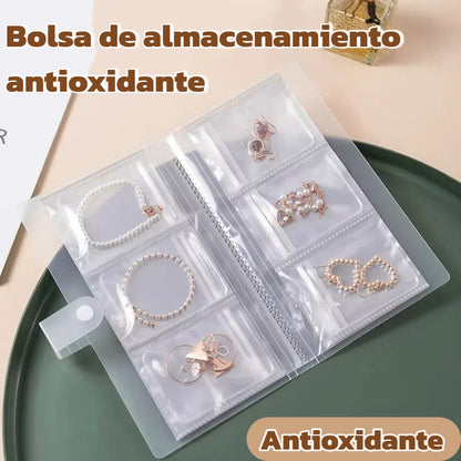🌟Bolsa de almacenamiento de joyas a prueba de polvo, bolsa de almacenamiento de joyas portátil de PVC transparente