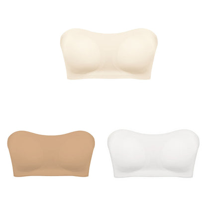 🌸🎁Conjunto de 3 sujetadores sin tirantes con efecto push-up e invisibles en tirante.