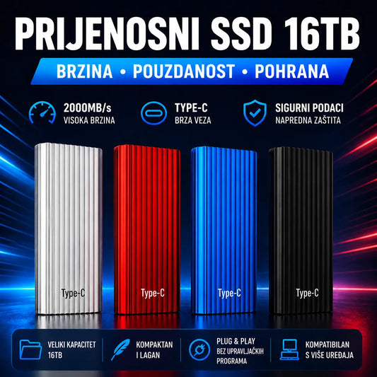 🏆Vremenski ograničena ponuda⚡ 🔥Prijenosni mini Type-C SSD disk velikog kapaciteta od 16 TB