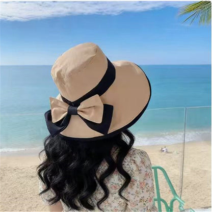 🌞📢 50% kedvezmény! 👒 Női széles karimájú napkalap masnival: Könnyű, lélegző és UV-védő 🌸