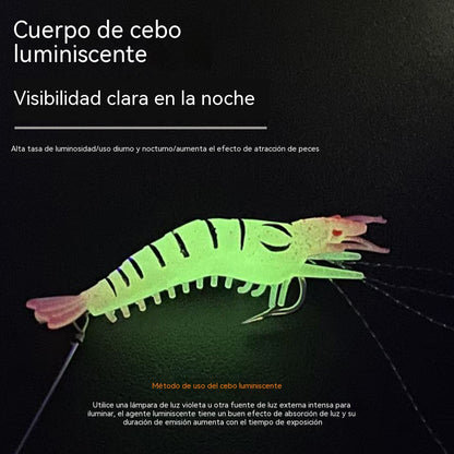 【7 piezas】Palitos luminosos de camarones de silicona suave