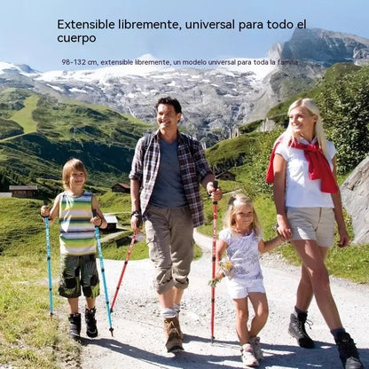 🦯Bastón de trekking ajustable de aleación de aluminio: duradero, con absorción de impactos y ligero