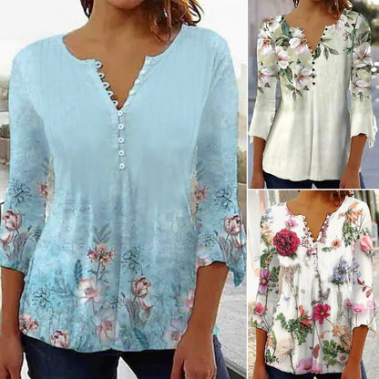 【Oferta limitada – 50% de descuento】 [S-5XL] Camiseta de cuello en V para mujer