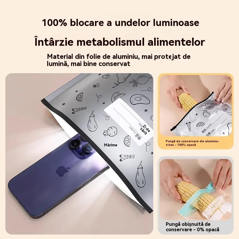 🥩【30 tašiek za 21 eur 】Vrecko z hliníkovej fólie potravinárskej kvality so zipsom na zachovanie čerstvosti, vhodné do domácej chladničky