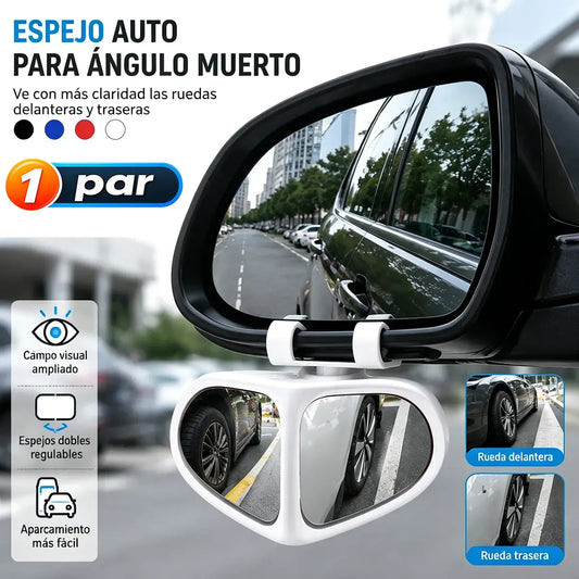 🚗🔍 Espejos Auxiliares para Ángulo Muerto 360° | Espejos Gran Angular para Coche, Aparcamiento y Marcha Atrás