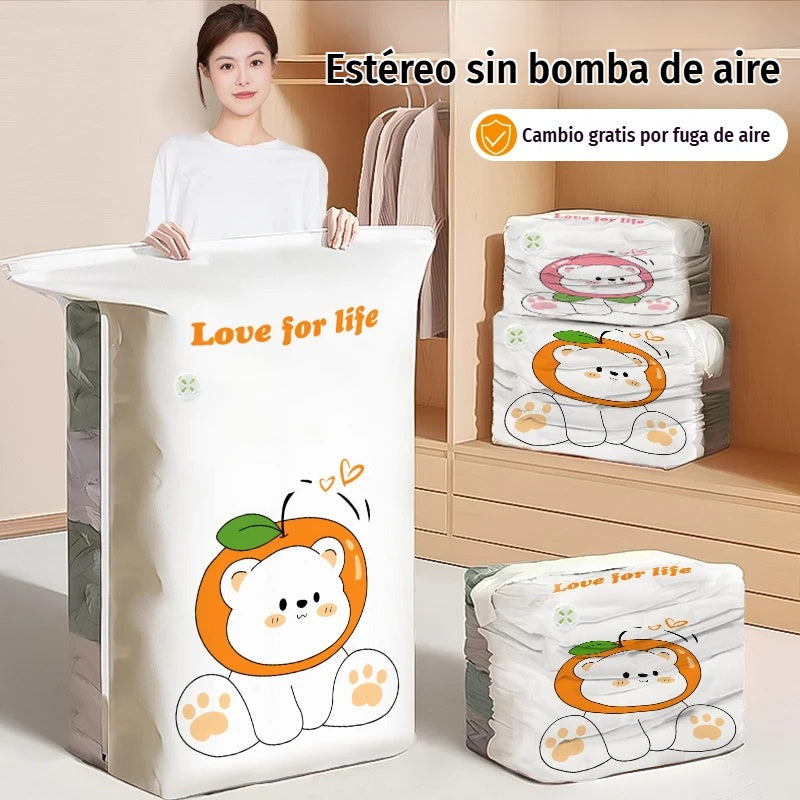 ✨🗃️ Juego de 5 piezas 💨 Bolsas de almacenamiento compresibles grandes: No se necesita bomba de aire, son a prueba de fugas, ideales para ahorrar espacio en tu maleta y en casa ✈️