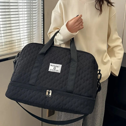 🔥Elegante bolsa de viaje de gran capacidad con diseño de separación para uso húmedo y seco, adecuada para yoga y fitness.