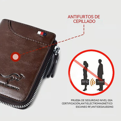 🔥50%OFF 🔥Cartera antimagnética 2025 para hombre Cartera de cuero suave de gran capacidad