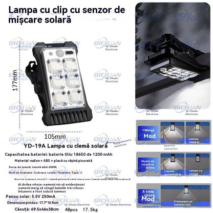 💥Luz solar con sensor de cuerpo humano y clip, resistente al agua💥