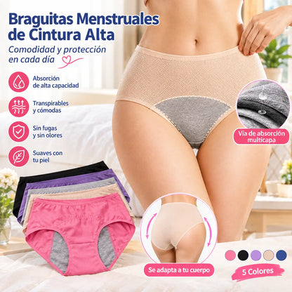 🔥🔥【Paquete de 3】Braguitas impermeables de talle alto, nuevas y mejoradas: cómodas y respetuosas con la piel.