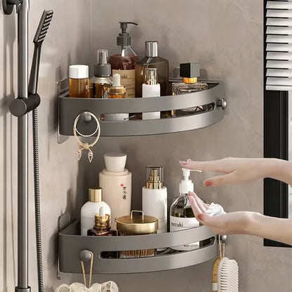 🔥🚿Estante de almacenamiento triangular con ventosa y sin taladro para baño