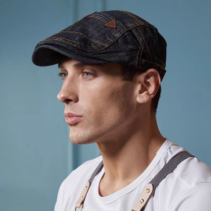 ⏰Oferta por tiempo limitado:😎Boina de mezclilla para hombre Gorra con visera Retro Sombrero informal