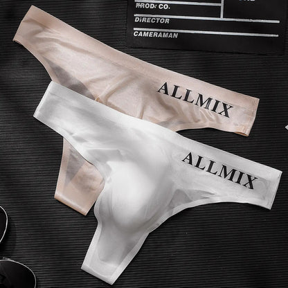 🔥【5PCS 】Tanga sexy de tiro bajo y sin costuras de seda fría para hombre