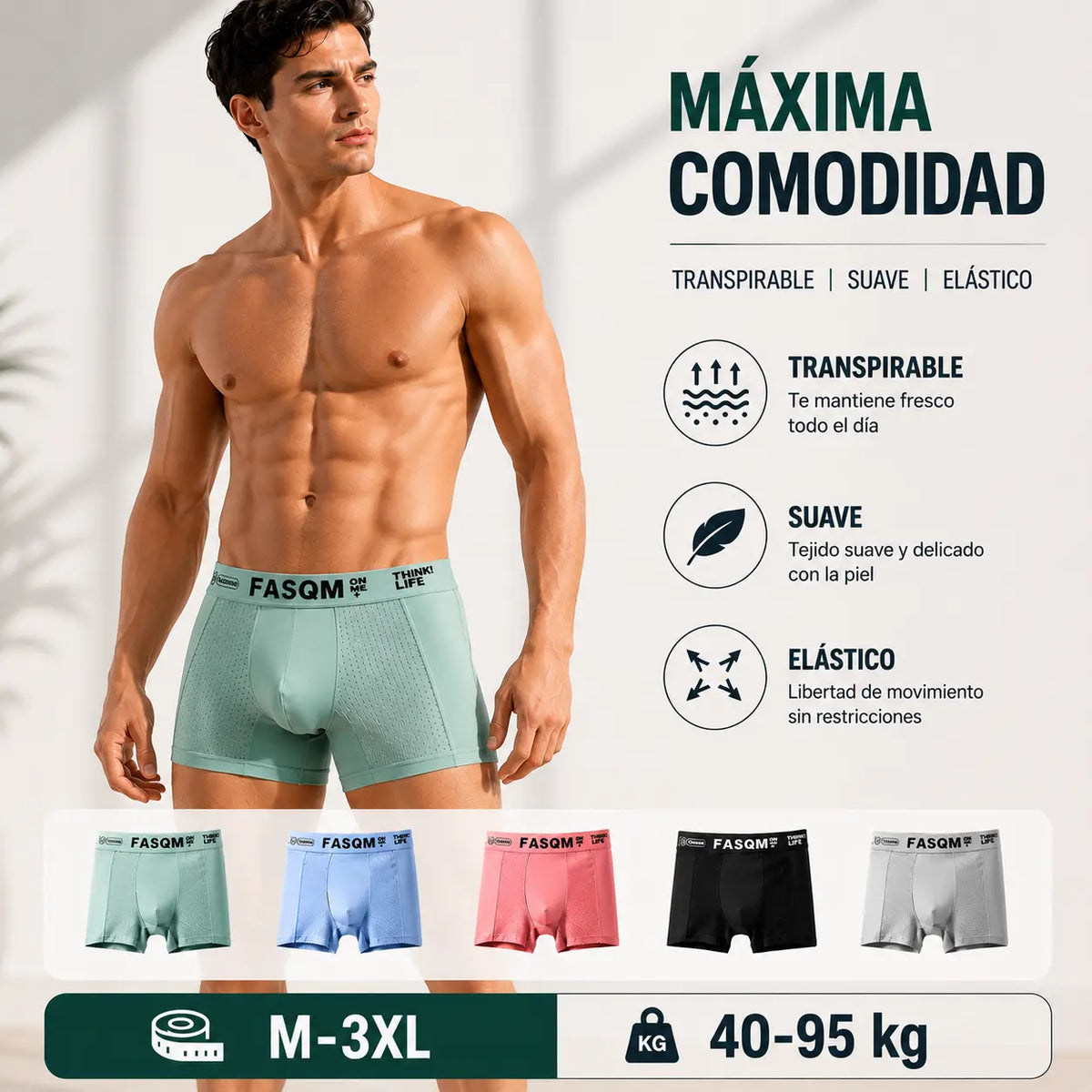 💥👍【Compre 3 y obtenga 3 gratis】【L-4XL】Calzoncillos bóxer de malla transpirable de seda helada para hombre