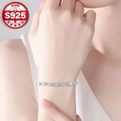✨💖Nueva y moderna pulsera de plata de ley 925 para mujer🍀