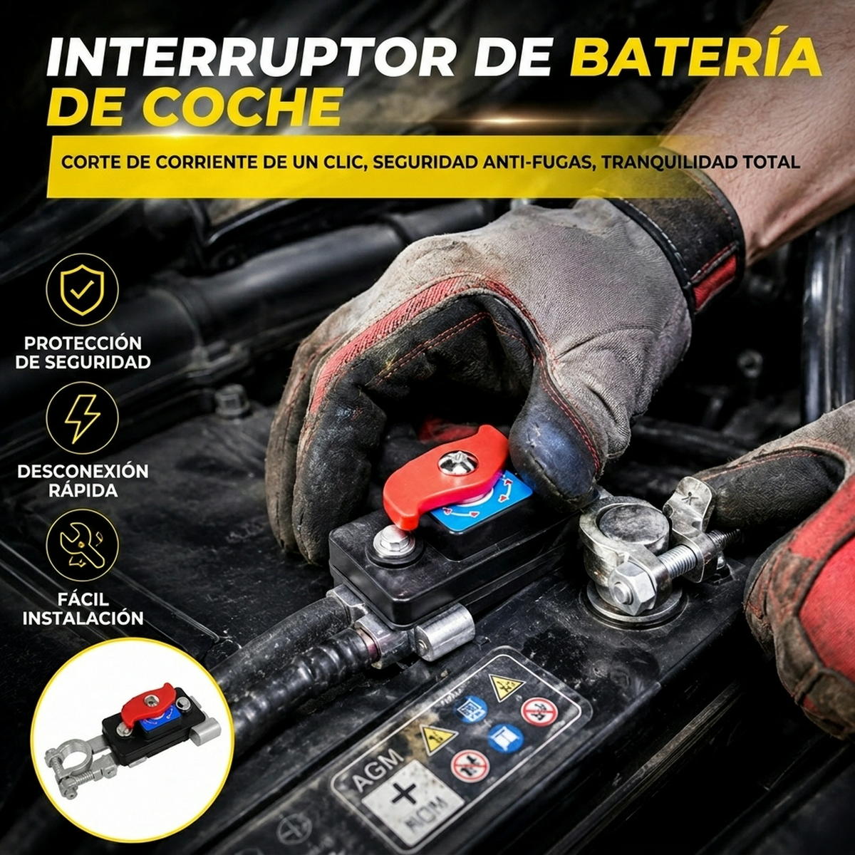 🔋🚗Interruptor de desconexión de la batería del coche