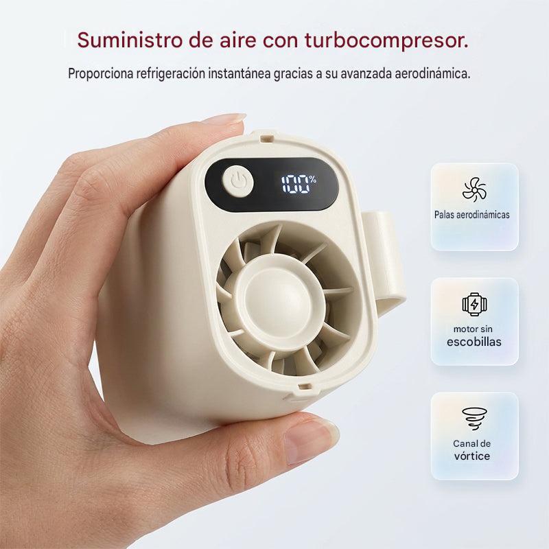 🌀❄Ventilador portátil para la cintura con clip y pantalla digital
