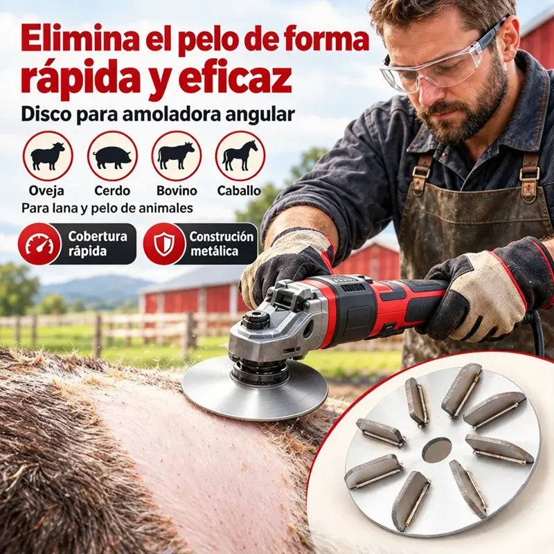 🔧🪚 Disco Desplumador de Acero Inoxidable para Amoladora | Disco Quitapelos para Limpieza y Procesado de Carne de Cerdo, Oveja y Ternera