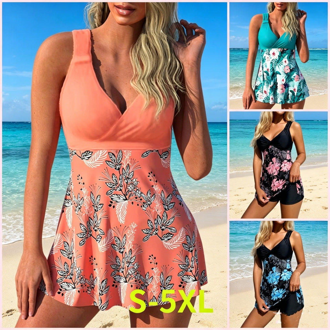 🏖️🌴【S-5XL】Conjunto de traje de baño estampado para vacaciones en la playa 2026